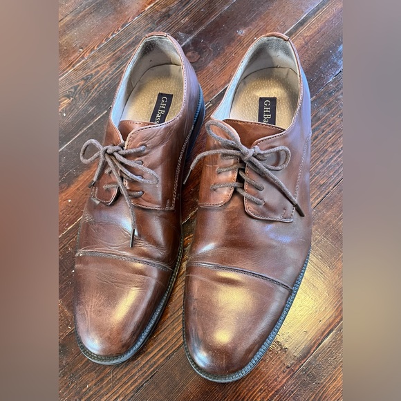 G. H. Bass Brown Leather Cap Toe Oxfords Bass Cleaver II (2091-200) - Picture 2 of 10